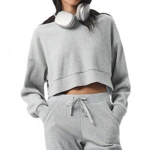 Jersey de manga larga sólido transpirable para mujer, traje de ocio deportivo de PANA con capucha, sudadera para correr Fitness para Otoño e Invierno - Product Image 6