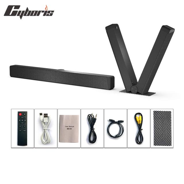 BS-53 BT5.0 Sound Bar for TV Built-in Subwoofer Optical,Coaxial &RCA with USB&AUX Remote Controlled TV Soundbar Foldable Speaker
