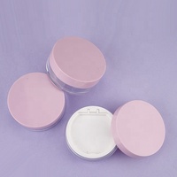 Étui à poudre libre rose mignon avec applicateur, film transparent, conteneurs ronds pour poudre libre avec tamis en maille 10g