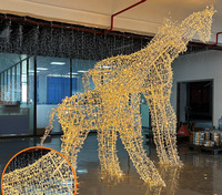 C-206 extérieur mariage LED lumières lumineuses anti-pluie girafe en fer forgé modèles de forme animale pour les décorations de lumière de parc de centre commercial