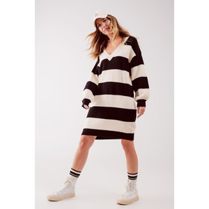 Robe pull à rayures noire - Product Image 2