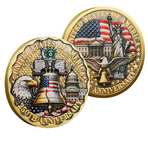 Verjaardagsmunt Verenigde Staten 250e verjaardag, zinklegering, patriottisme, herdenkingsmunt, 4 stijlen, kleurrijk/eenvoudig ontwerp, aanpasbaar kunstwerk, souvenir - Product Image 1