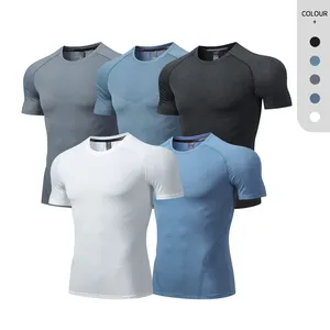 Men Workout Gym Short Sleeve T Shirt Moisture Wicking Active Athletic Performance Running Shirts