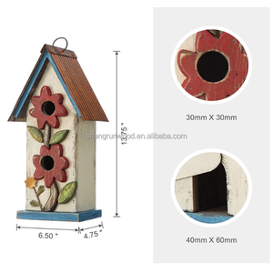 Fabrikant Groothandel Klassieke Outdoor Accent Weerbestendige Klassieke Houten Nestkast Hoge Kwaliteit Houten Vogelhuisje - Product Image 3