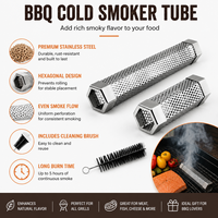 Tubo Ahumador de Acero Inoxidable para BBQ, Ahumador en Frío para Granja y Campo, para Mantequilla Ahumada, Miel y Jarabe de Arce