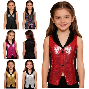 Débardeur en satin à revers pour filles de 6 à 16 ans, idéal pour la scène, les bals de promo, les fêtes, la danse lyrique et la pratique de la danse latine. - Product Image 1