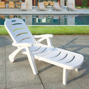 Chaise de plage moderne minimaliste d'extérieur, chaise inclinable intégrée en <span class=keywords><strong>plastique</strong></span>, chaise pliante de loisirs, chaise longue pour parc aquatique, hôtel, piscine - Product Image 1