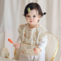 Bavoirs pour bébé et nourrisson, imperméables, anti-taches, en polyester, unisexe, sans manches, dos nu, imprimé animal mignon, bavoir pour enfants
