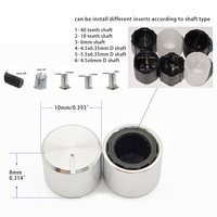 Kenop Kontrol Volume Aluminium CNC Custom Mini Audio 10x8mm dengan Shaft 6mm, Finishing Brushed untuk DAC, Headphone Amplifier, dan Pedal Gitar
