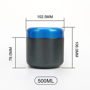 Recyclable 500ml Empty Skincare Packaging Black Body Butter Hair Gel Butter Body Scrub <b>Plastic</b> Face Cream <b>Jar</b> With Screw Lid - Product Image 5