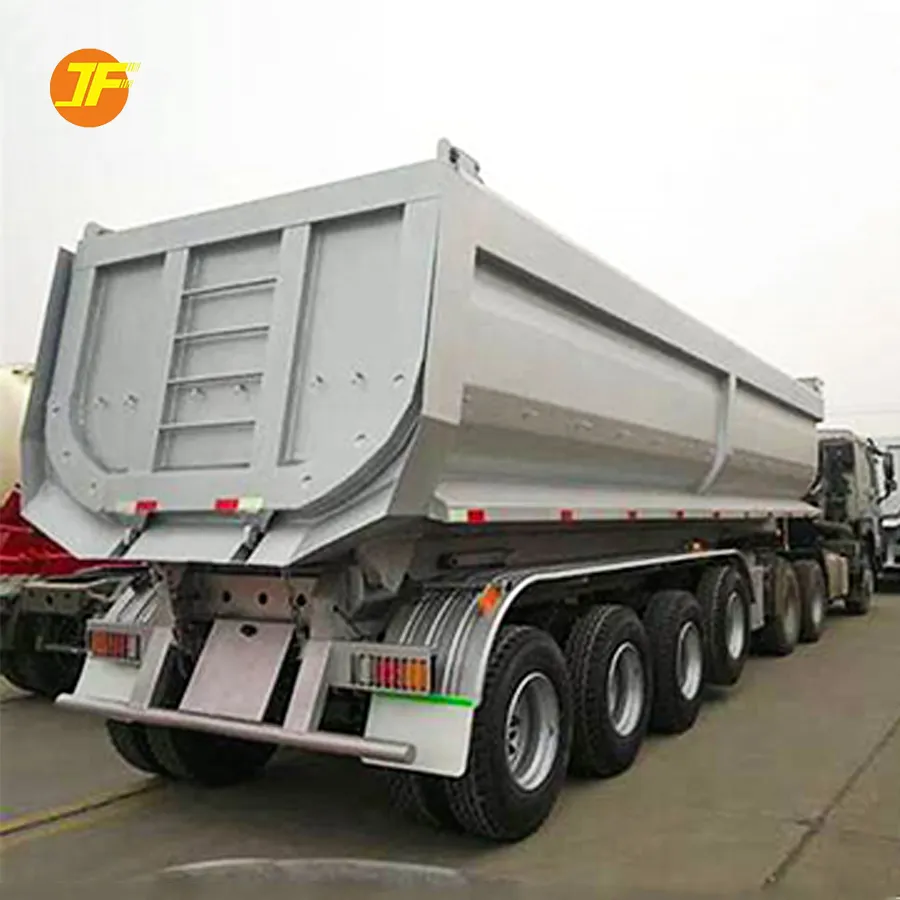 Hidrolik Tipper 3 Axle U bentuk 4 Axle aluminium Aloi Trade belakang Dump Truck Semi Trailer