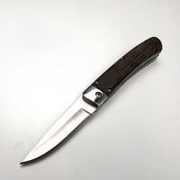 Couteau de poche pliable en acier inoxydable de qualité industrielle pour le camping en plein air avec manche en bois