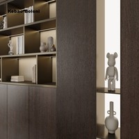 Aparador Moderno de Lujo Personalizado de Madera Maciza con Almacenamiento, Altura Ajustable y Paneles de Rejilla Fina - Mueble Personalizado para Comedor