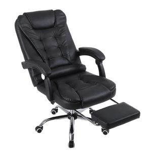 Chaise de bureau de direction en cuir noir, pivotante, réglable en hauteur, avec repose-pieds, pour la maison, le bureau ou la salle d'étude, design moderne et confortable - Product Image 3