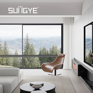 Fenêtres coulissantes modernes en aluminium SUNGYE à rupture de pont thermique, insonorisées, double vitrage, du sol au plafond, avec moustiquaire - Product Image 2