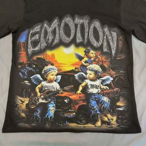 T-shirt da uomo American High Street Hot Diamond, Hip Hop, con stampa grafica DTG a maniche corte, motivo Mixed Emotion Angel, <span class=keywords><strong>abbigliamento</strong></span> da uomo di design. - Product Image 2