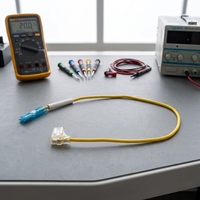 Kabel Harness PVC Kuning Kustom dengan Terminal Spade Lepas Cepat Pria & Wanita Berinsulasi Transparan untuk Peralatan Rumah Tangga