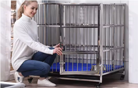 Cage pliable en acier inoxydable pour chien, équipement vétérinaire, cage en aluminium pour animaux, prix usine MT MEDICAL, livraison directe