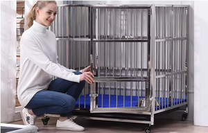 Pieghevole in acciaio inox cane gabbia Vet attrezzature animale gabbia in alluminio per cane - Product Image 3