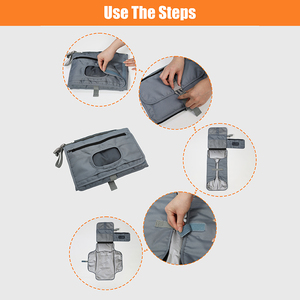 กระเป๋าใส่ผ้าอ้อมเด็กอเนกประสงค์ ผลิตจากผ้า Oxford พกพาสะดวก พร้อมแผ่นรองเปลี่ยนผ้าอ้อม เหมาะสำหรับแขวนรถเข็นเด็ก สามารถปรับแต่งโลโก้ได้ - Product Image 6