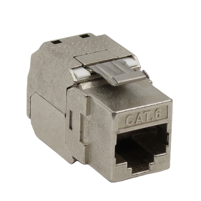 STP Cat6A 8P8C RJ45 Keystone Jack 180 Degree Toolless Short-Length 8206 6m Golden Plated 6m ISO9001 Certified Networking