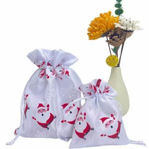 Colorful Durable Polyester Drawstring Jewelry Pouches <b>Christmas</b> <b>Gift</b> Wrapping <b>Bags</b> - Product Image 2