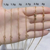 Cadena de Oro Sólido 18K AU750, Diseño Trigo, Múltiples Anchos, Ligera, Ajustable, Trenzada, Tipo Spiga, Base para Colgante, Joyería al por Mayor