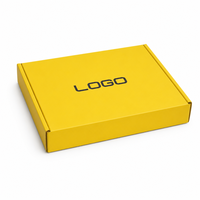 Boîte d'expédition en carton ondulé jaune citron personnalisée avec logo, écologique et recyclable, pour vêtements, cadeaux et entreprises