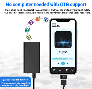 Nhà Máy Trực Tiếp 16GB Mỏng Kỹ Thuật Số Ghi Âm 30 Giờ Pin Dài Xách Tay Mini Dictaphone Cho Cuộc Họp Kinh Doanh - Product Image 4