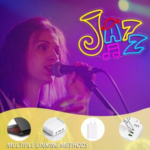 Enseigne néon musicale, motif notes de jazz, décoration murale LED, enseignes néon personnalisées avec logo - Product Image 5
