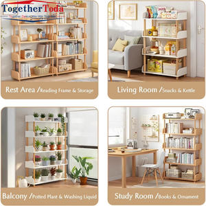 Estante para Libros de Madera Resistente, Lujoso, Moderno y Elegante, Ahorra Espacio, para Sala de Estar o Estudio - Product Image 5