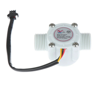 YF-S201 Sensor aliran air DC 3.5 ~ 24V 1-30L/menit G1/2 Sensor aliran Hall meteran antarmuka untuk pemanas air Dispenser air putih
