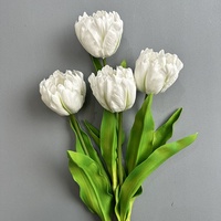 Buket Tulip PU Realistis Gaya Eropa Buatan Tangan Tahan Air Bunga Berkualitas Tinggi untuk Pernikahan Wisuda Dekorasi Rumah