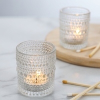 Vente en gros de pots à bougies en verre perlé transparent vides pour décorations de mariages et de fêtes à prix d'usine direct