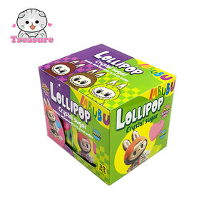 Piruleta con diseño de Labubu de monstruo pequeño e interesante Halal al por mayor piruleta con forma de corazón afrutada con caramelo en polvo - Product Image 5