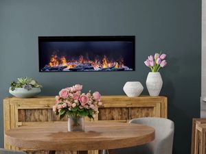 <span class=keywords><strong>Chimenea</strong></span> eléctrica 2D de diseño moderno de 1000MM, Control remoto, fácil inserción, chimeneas interiores de Metal de acero <span class=keywords><strong>con</strong></span> Control <span class=keywords><strong>Bluetooth</strong></span> - Product Image 6