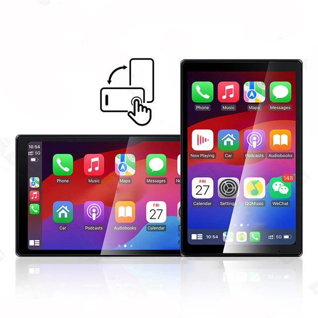 Magnetic Portable 8-inch Car Screen GPS Navigation Wireless CarPlay Android Auto USB SD Card Support for Universal Car Fitment