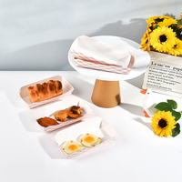 Plateau de service en papier épais blanc personnalisé avec logo pour poulet frit, conteneur de restauration rapide, plateau à hot-dogs à emporter, boîte à lunch