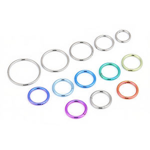 G23 Titanlegierung Eloxierte Mehrfarbige Piercing-Schmuckstücke Nahtlose Ringe für Ohren Septum-Ringe Punk-Stil Gemischte Chargen Unterstützt - Product Image 1