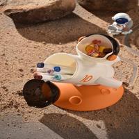 Porte-stylos de bureau futuriste sur le thème spatial en plastique, compartiments ajustables, écologique, pour le bureau, la maison, la décoration, la salle à manger