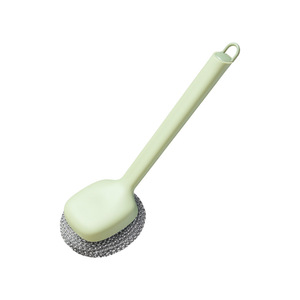 HeDou Pot Scrubber Long Handle Stainless Steel Wire Dish Brush For Kitchen Cleaning - Product Image 5