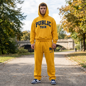 OEM Custom Heavyweight Fleece Plain Sweatsuit Breathable Casual Sweatsuit for Men Chenille Embroidery Patch Sweatsuit Full Set - Product Image 3