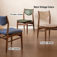 Chaise de salle à manger en bois massif couleur noyer, style rétro du milieu du siècle, chaise à dossier, chaise de loisirs, chaise rembourrée, mobilier de maison durable