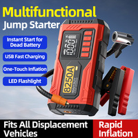 Jump Starter with Air Pump Car Battery Booster 12V Digital Display Tire Inflator LED Emergency Light USB Charging 6000mAh