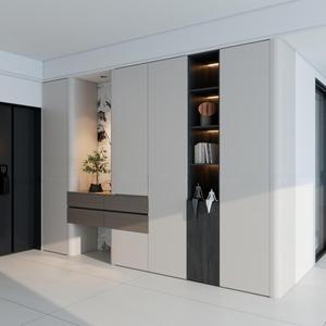 Floating Suspended Minimalist Shoe <strong>Storage</strong> Console With Deodorizing Inner Grids for Narrow Passage Front Door Restricted Area - Product Image 1