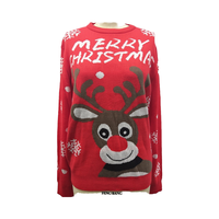 Pull cardigan long en maille pour femme, style doux, en polyester/coton épais, avec logo imprimé sur le devant, idéal pour l'hiver et Noël