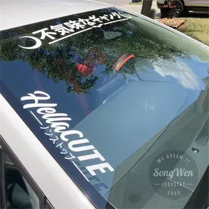 Açık kalıp kesim özel Logo su geçirmez araç transferi UV Resist vinil araba çıkartmaları temizle transferi bant 3d araba pencere çıkartmaları
