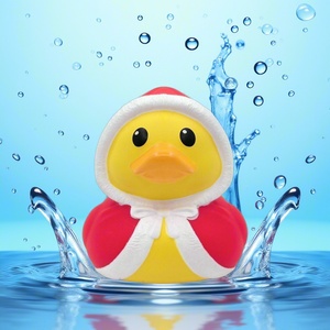 Logotipo personalizado Mini flotante PVC y plástico Navidad baño juguete pato diseño para bebés vacaciones flotante Animal juguete para jugar - Product Image 1