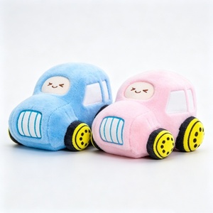 Juego de peluches de coche personalizados, lindos peluches de coche de dibujos animados, par de peluches de coche azul y rosa - Product Image 2