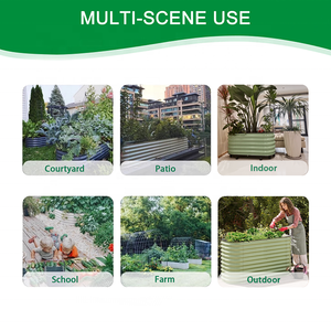 Jardinière surélevée ovale en métal Huizhou Green Giant de 17 pouces, en acier galvanisé, kit de pots et jardinières pour fleurs, jardinière d'extérieur - Product Image 5